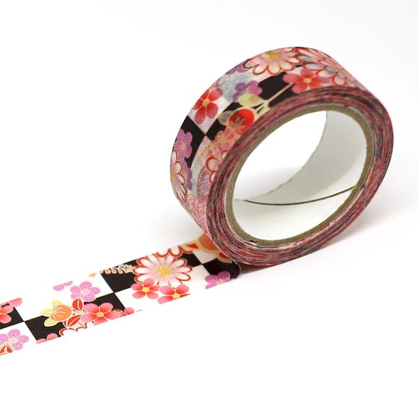 Kimono-bi Washi Tape, Ichimatsu and Tachibana 15 mm — product image 2