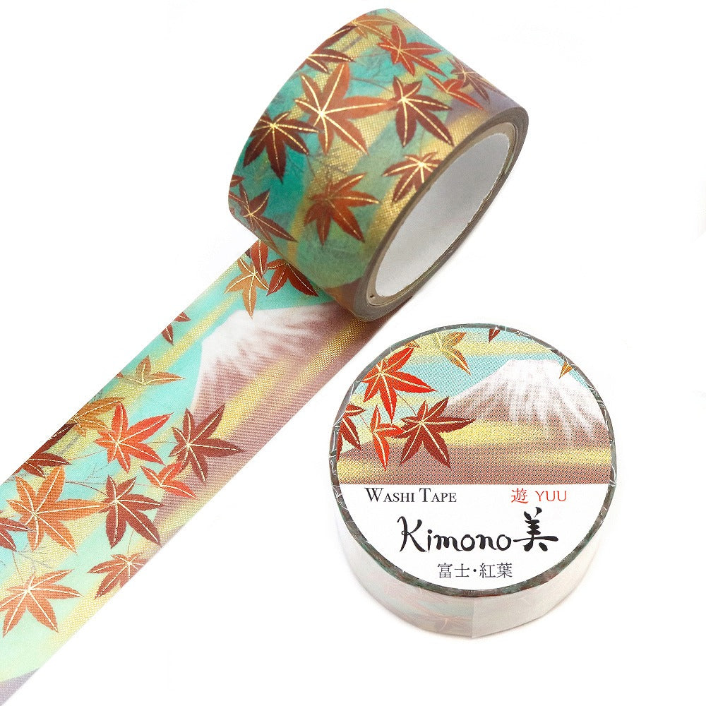 Kimono-bi Washi Tape, Mt. Fuji and Autumn Leaves 25 mm — product image 3