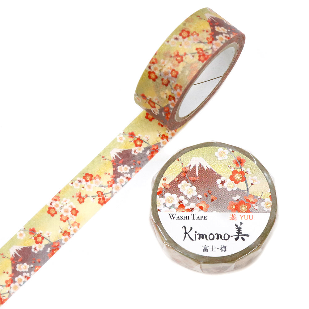 Kimono-bi Washi Tape, Mt. Fuji and Plum 15 mm — product image 3