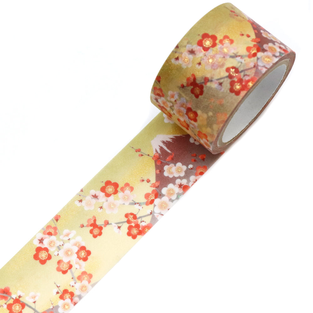 Kimono-bi Washi Tape, Mt. Fuji and Plum 25 mm — product image 2