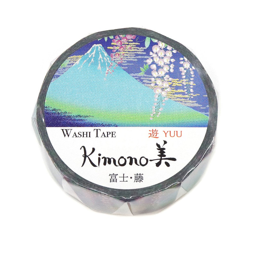 Kimono-bi Washi Tape, Mt. Fuji and Wisteria 15 mm