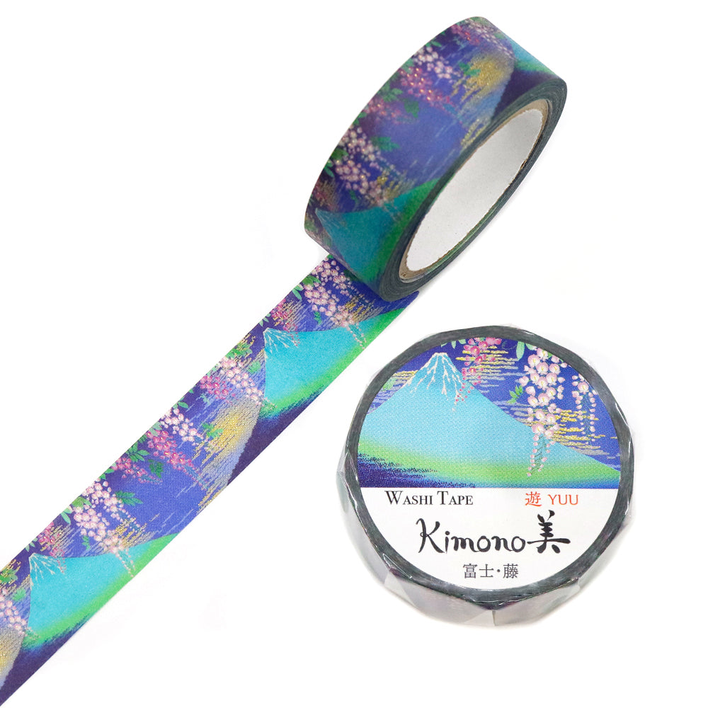 Kimono-bi Washi Tape, Mt. Fuji and Wisteria 15 mm — product image 3