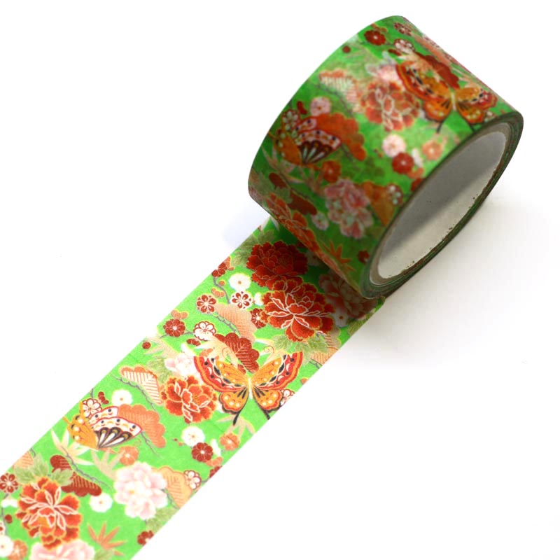 Kimono-bi Washi Tape, Pine, Bamboo, Plum and Butterflies 25 mm — product image 2