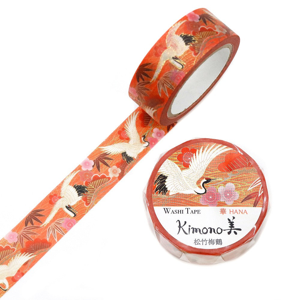 Kimono-bi Washi Tape, Pine, Bamboo, Plum and Crane 15 mm — product image 3
