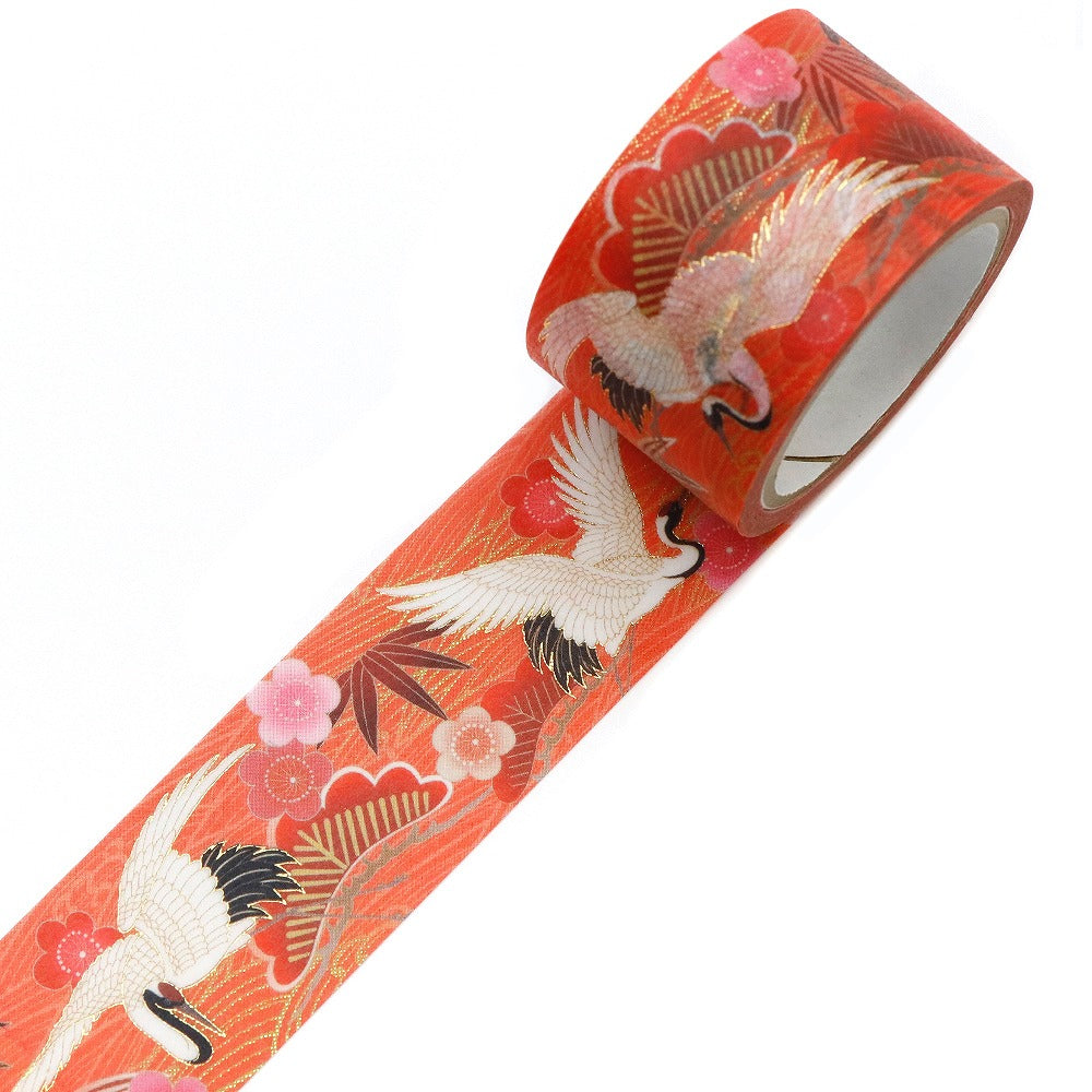 Kimono-bi Washi Tape, Pine, Bamboo, Plum and Crane 25 mm — product image 2
