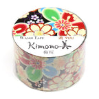 Kimono-bi Washi Tape, Plum and Cherry Blossoms 25 mm