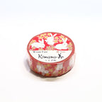 Kimono-bi Washi Tape, Rabbit and Cherry Blossom 15 mm