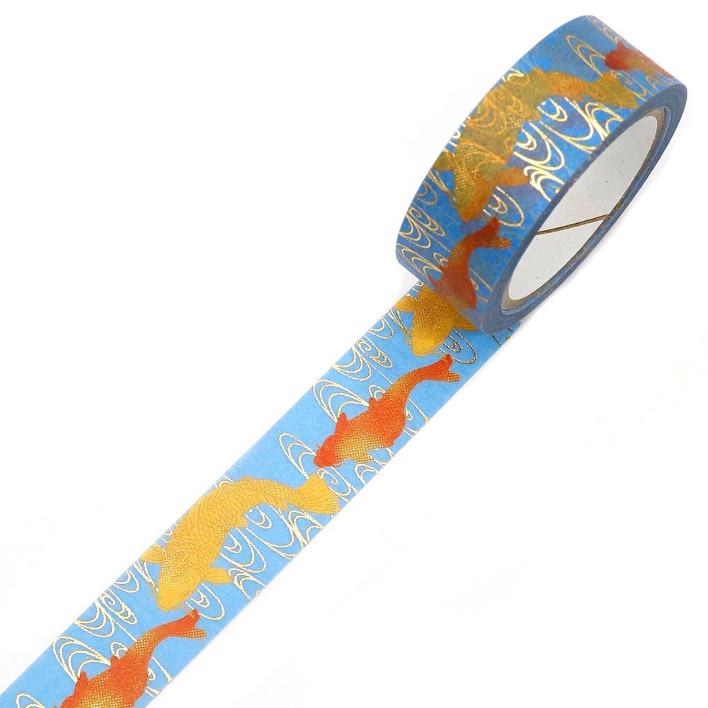 Kimono-bi Washi Tape, Red and Gold Koi 15 mm — product image 2