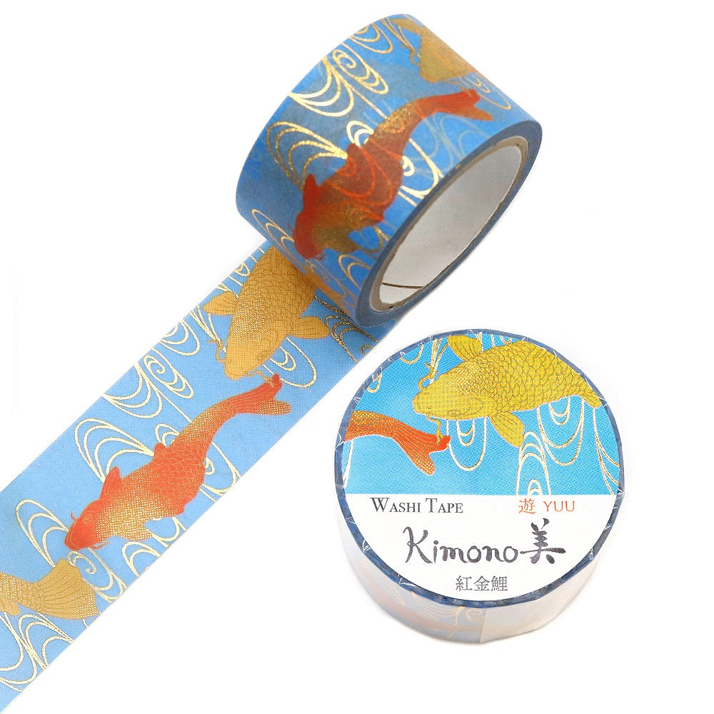 Kimono-bi Washi Tape, Red and Gold Koi 25 mm — product image 3