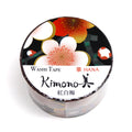 Kimono-bi Washi Tape, Red and White Plum Blossoms 25 mm