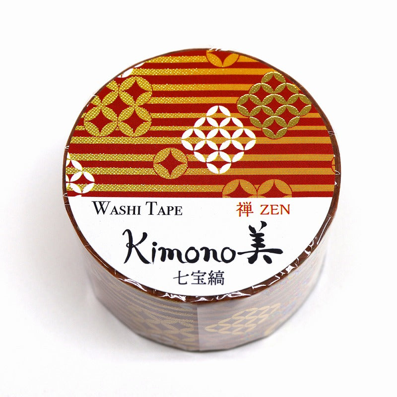 Kimono-bi Washi Tape, Shippo Stripes 25 mm