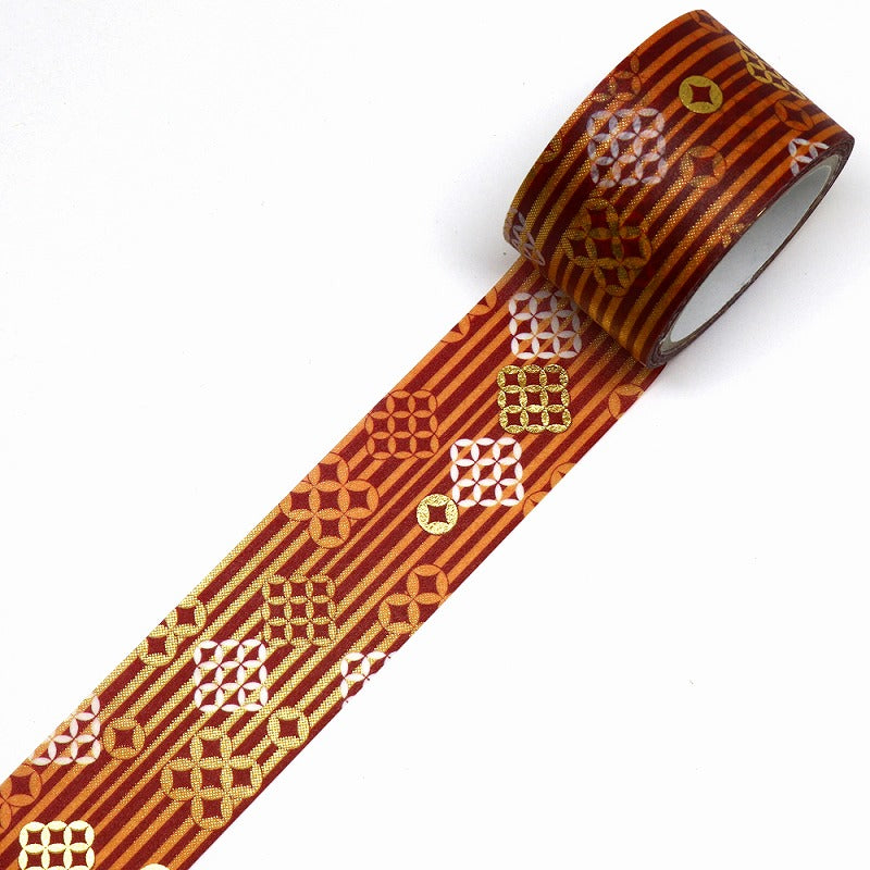 Kimono-bi Washi Tape, Shippo Stripes 25 mm — product image 2