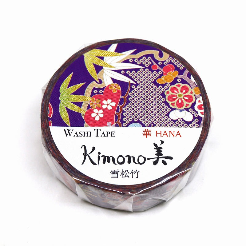 Kimono-bi Washi Tape, Snow, Pine and Bamboo 15 mm