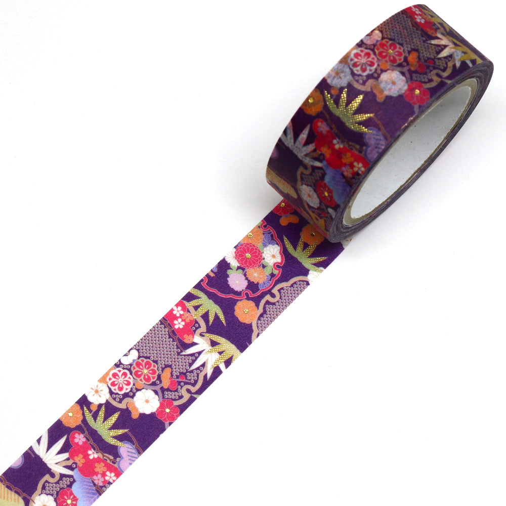 Kimono-bi Washi Tape, Snow, Pine and Bamboo 15 mm — product image 2