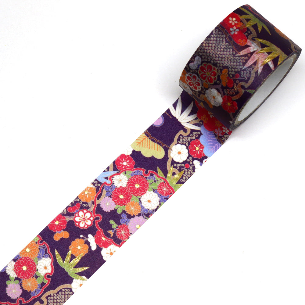 Kimono-bi Washi Tape, Snow, Pine and Bamboo 25 mm — product image 2