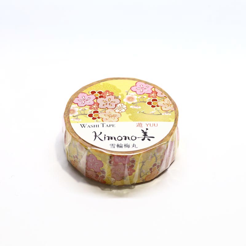 Kimono-bi Washi Tape, Snow Rings and Plum Rounds 15 mm
