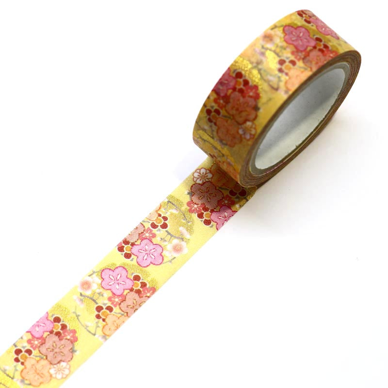 Kimono-bi Washi Tape, Snow Rings and Plum Rounds 15 mm — product image 2