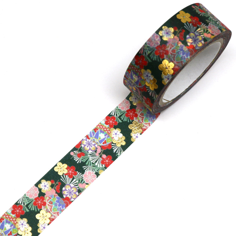 Kimono-bi Washi Tape, Temari and Plum 15 mm — product image 2