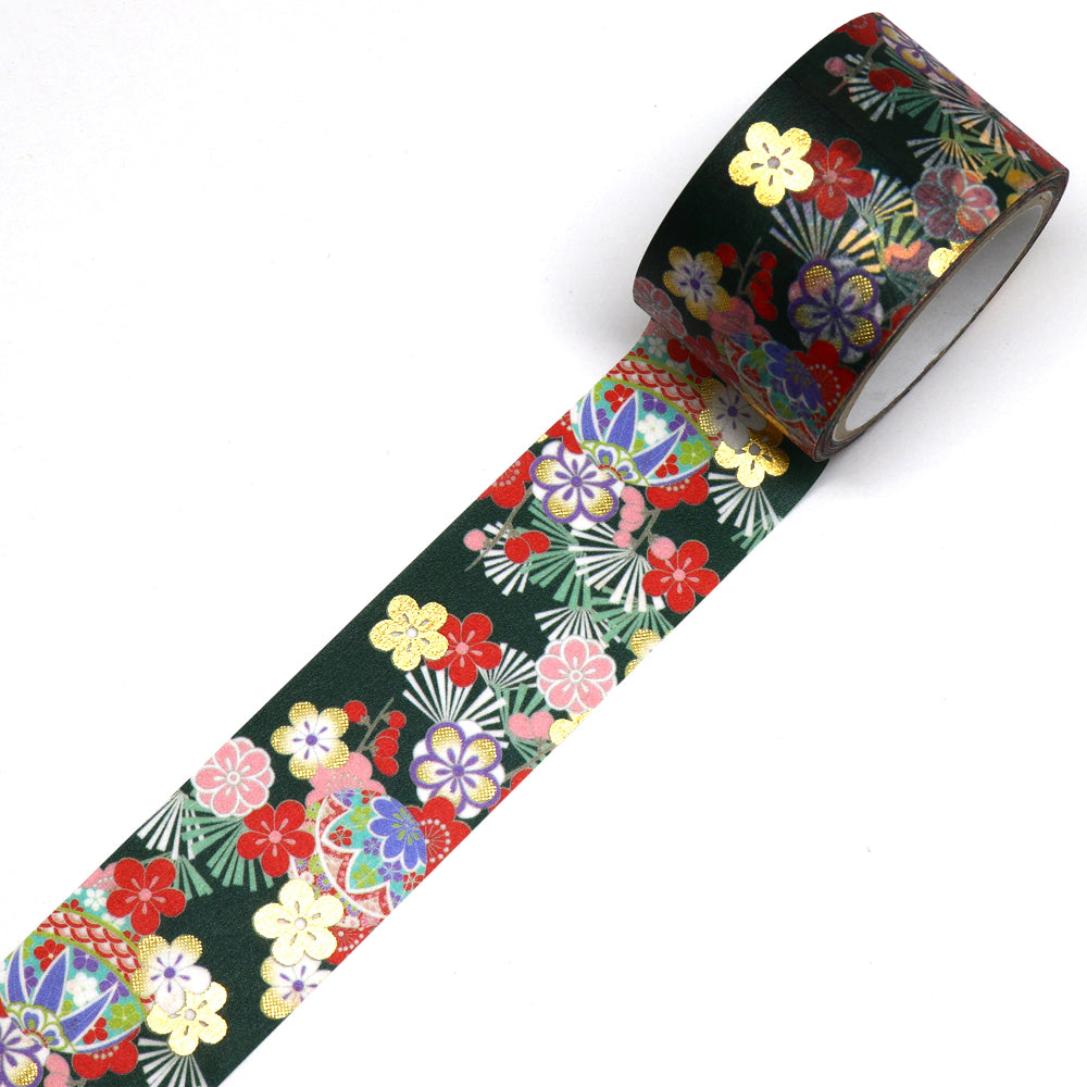 Kimono-bi Washi Tape, Temari and Plum 25 mm — product image 2