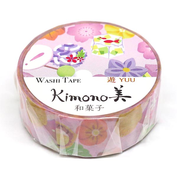 Kimono-bi Washi Tape, Wagashi Sweets 15 mm