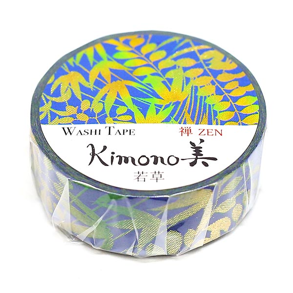 Kimono-bi Washi Tape, Wakakusa Young Grass 15 mm