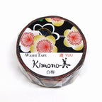 Kimono-bi Washi Tape, White Plum Blossom 15 mm