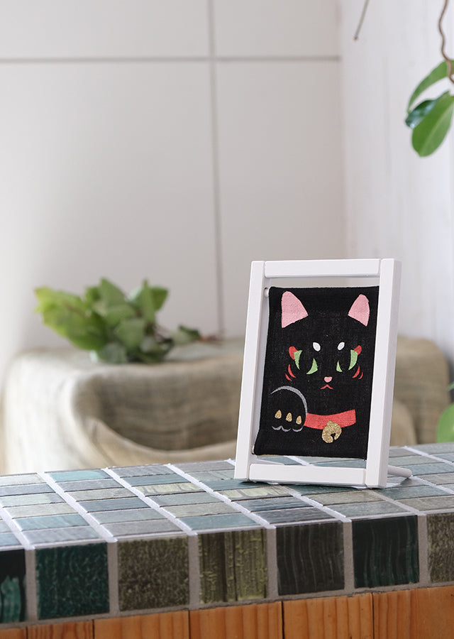 Koyomi Linen Art Frame, Black Lucky Cat — product image 2