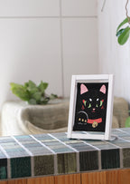 Koyomi Linen Art Frame, Black Lucky Cat — product image 2
