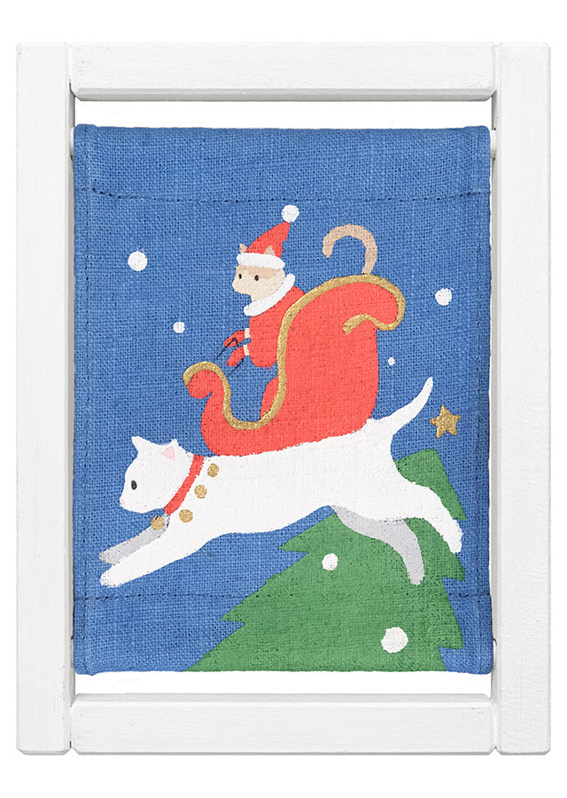 Koyomi Fabric Art Frame, Cat Christmas