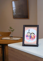 Koyomi Linen Art Frame, Cherry Blossom Hina Dolls — product image 2