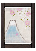 Koyomi Linen Art Frame, Cherry Blossoms and Mt. Fuji