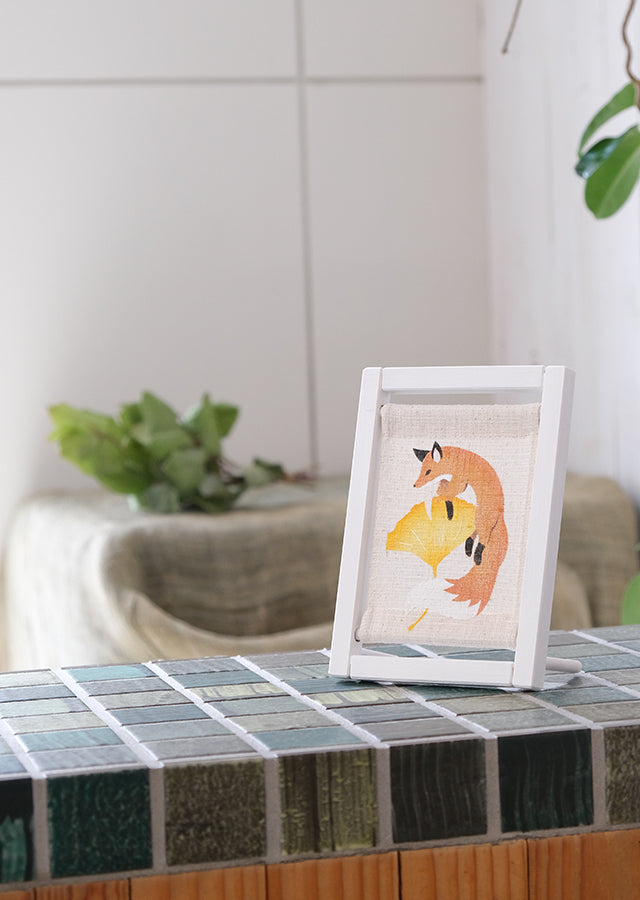 Koyomi Linen Art Frame, Fox and Ginkgo — product image 2