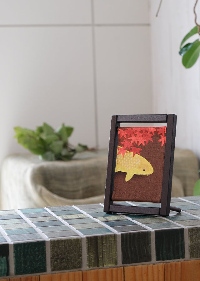 Koyomi Linen Art Frame, Koi and Autumn Leaves — product image 2