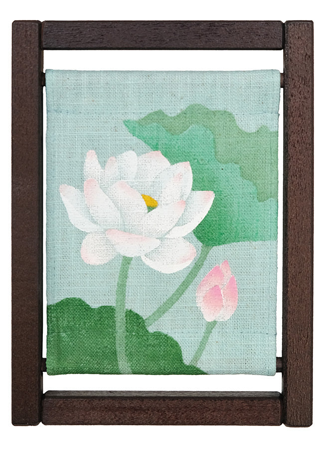 Koyomi Linen Art Frame, Lotus Flower