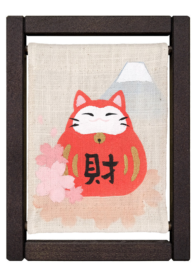 Koyomi Linen Art Frame, Lucky Daruma