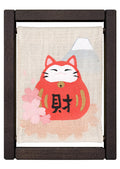 Koyomi Linen Art Frame, Lucky Daruma