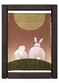 Koyomi Linen Art Frame, Rabbit Couple