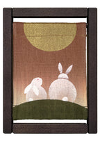 Koyomi Linen Art Frame, Rabbit Couple