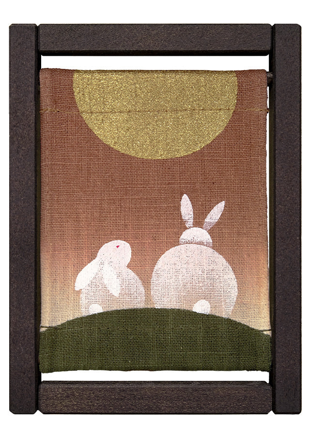 Koyomi Linen Art Frame, Rabbit Couple