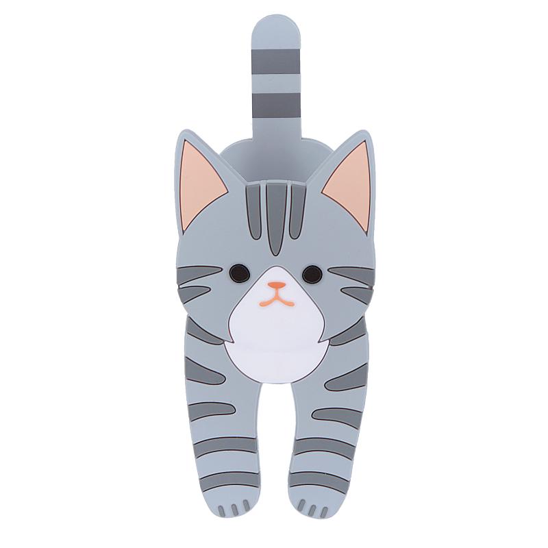 Magnetic Hook Clip, Silver Tabby Cat