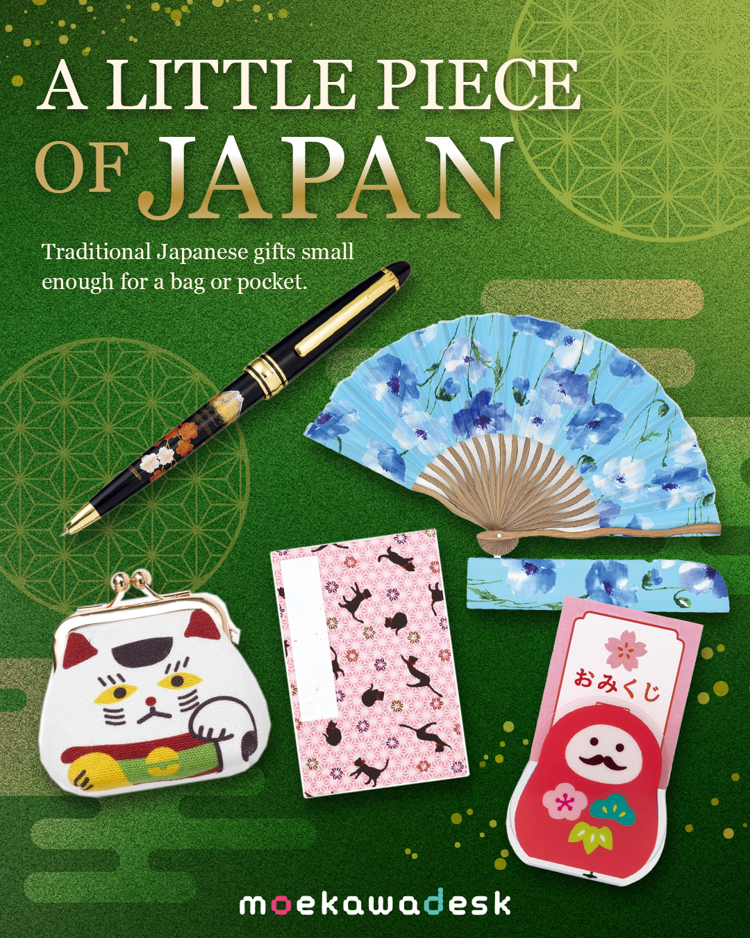 A little piece of Japan. Traditional Japanese gifts small enough for a bag or pocket.