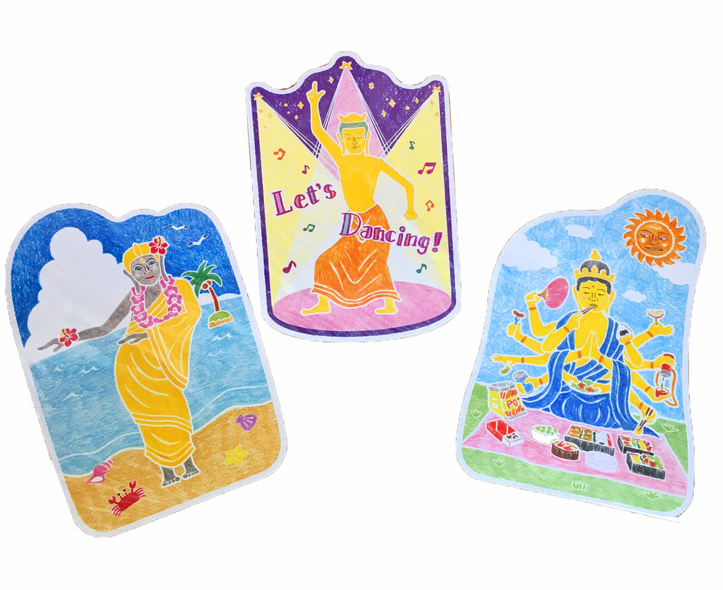 Okazaki Buddhist Statue Die-Cut Postcard