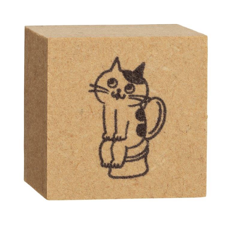 Oneko Life Wooden Cat Stamp, Potty Time