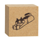 Oneko Life Wooden Cat Stamp, Reading