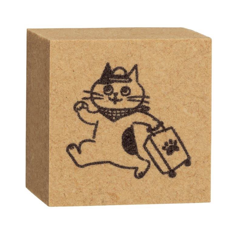 Oneko Life Wooden Cat Stamp, Travel