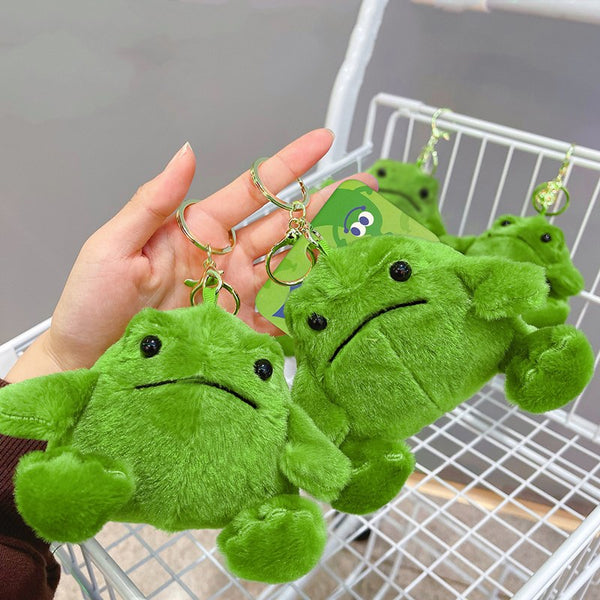 Kaeru Frog Plush Keychain (approx. 9 × 13 cm)