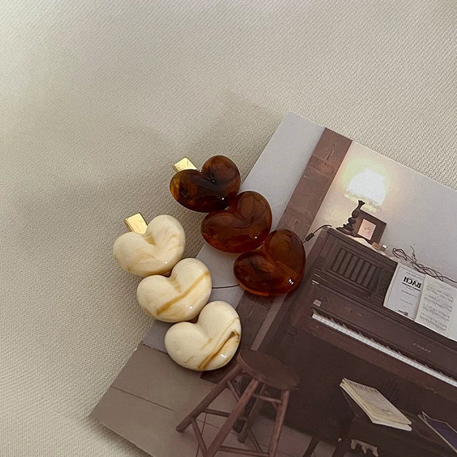 Retro Amber Gradient Heart Hair Clip — alternate view 2