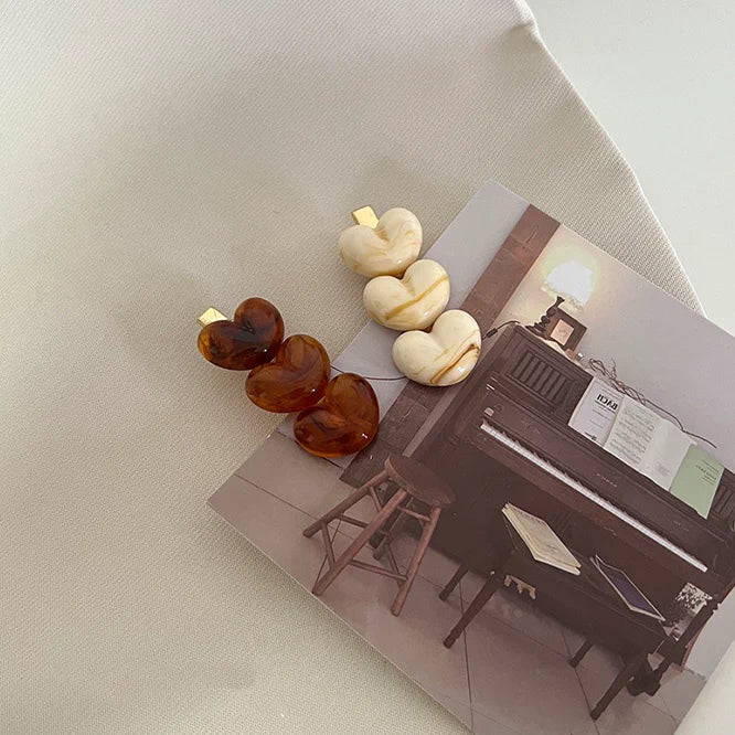 Retro Amber Gradient Heart Hair Clip — alternate view 4