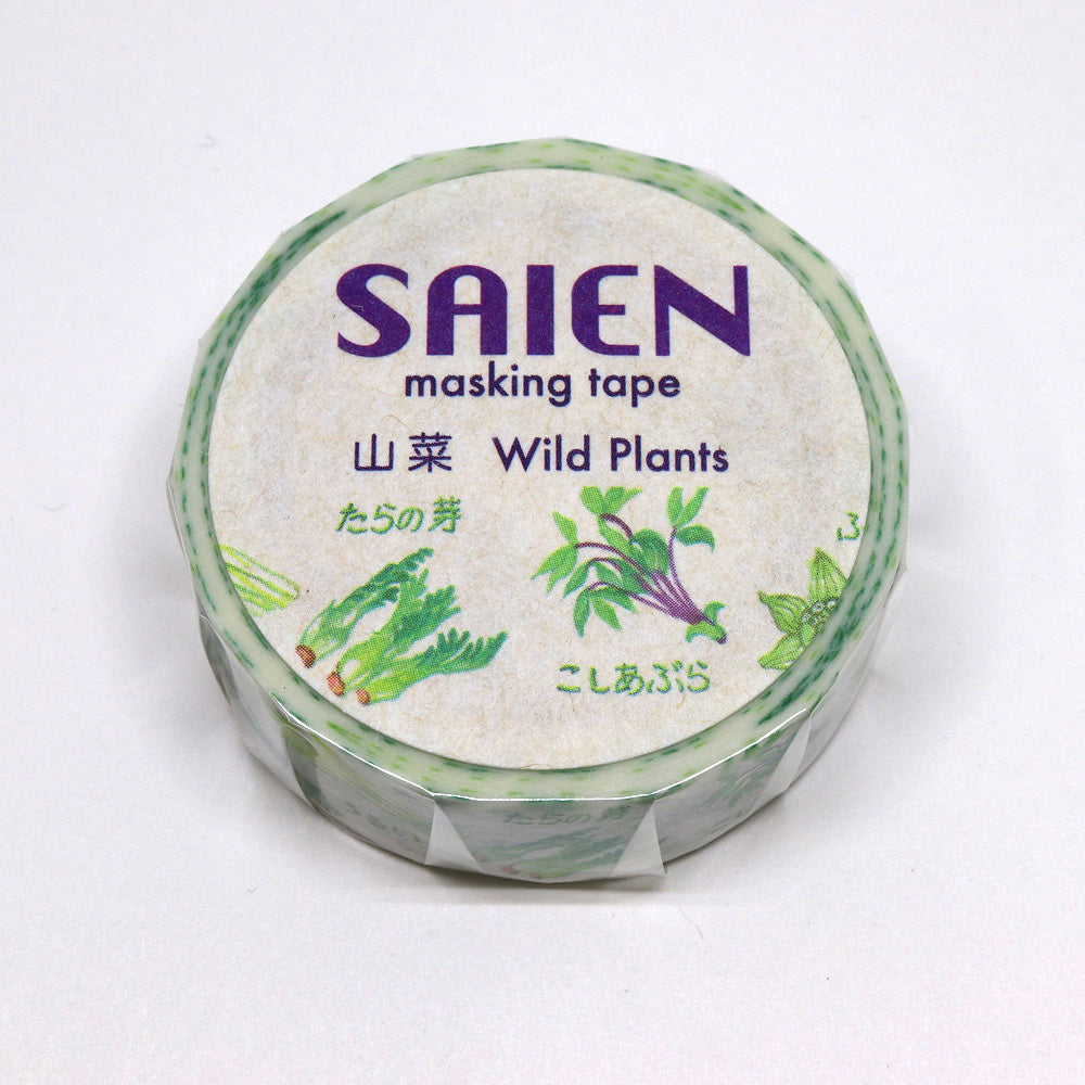 SAIEN Artist Series Washi Masking Tape, Sansai Wild Vegetables