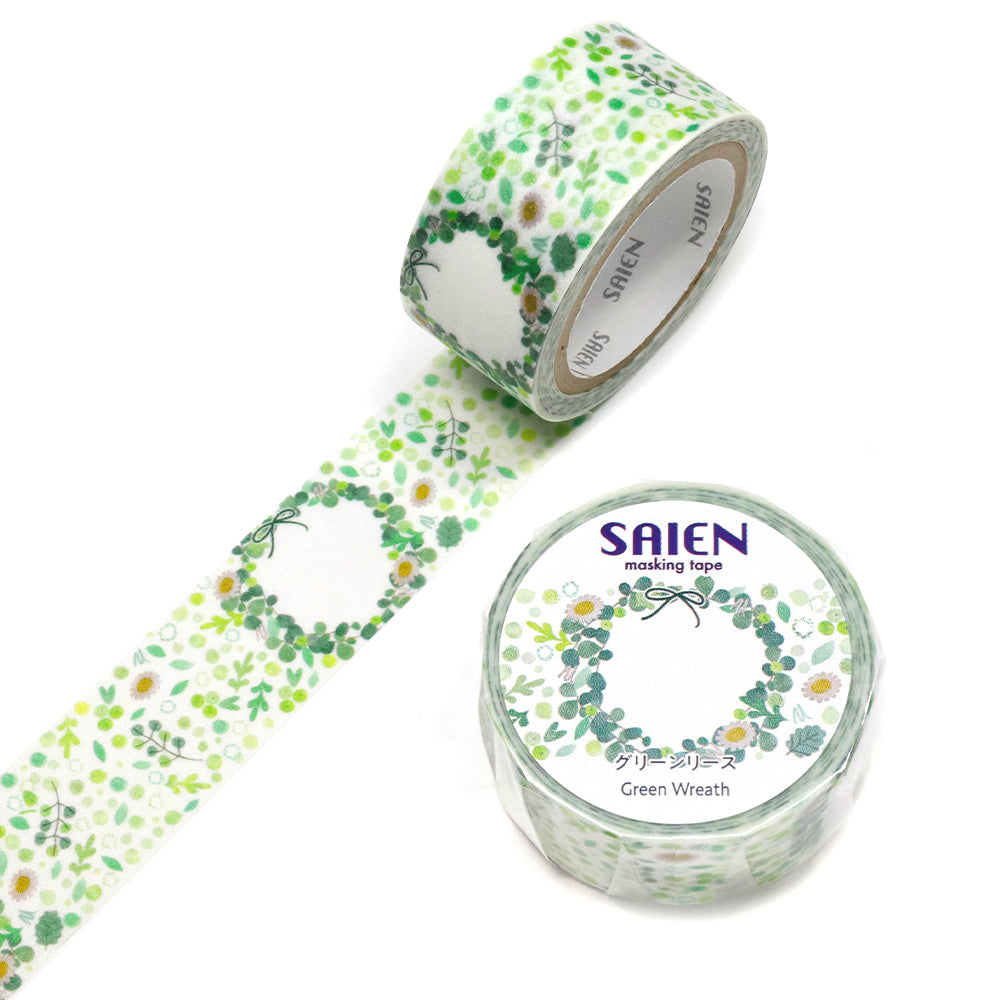 SAIEN Washi Masking Tape, Green Wreath — product image 3